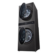 LG Single Unit Front Load 25/20kg LG WashTower™ with Centre Control™, Black Steel color, Right Side View , WT2520BRK, thumbnail 11